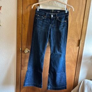 7 For All Mankind Blue Flare Wide Leg Jeans